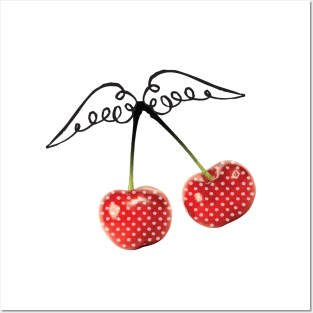Red Cherry Fruit Pop Art Retro Posters and Art